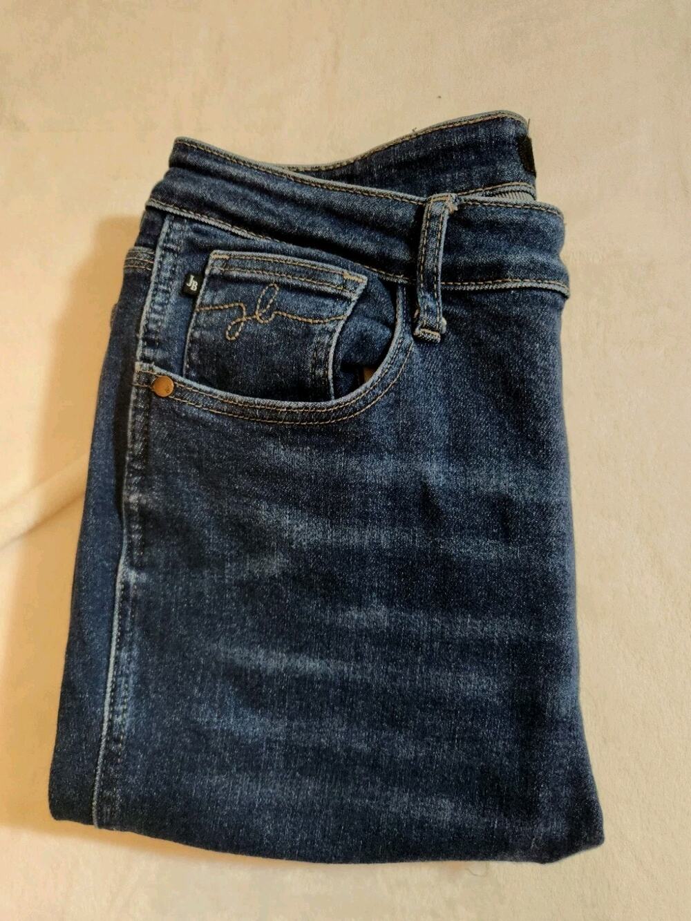 Judy Blue Jeans Womens 13 / 31 (32 X 25 Actual) Blue Whiskers Cropped Raw Hem